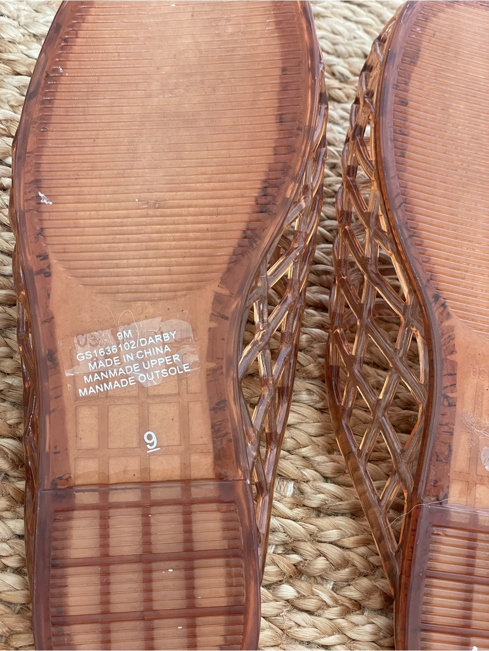 Brown Woven Jelly Mules Slip On Flats Size 9 - Picture 6 of 8